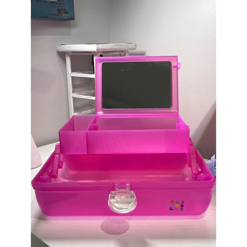 Caboodles On-The-Go Girl Makeup Case Hot Pink‎ Glitter Sparkle CAB5626 NEW